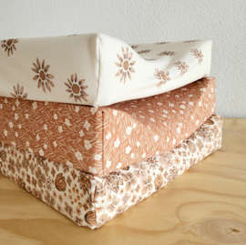 3PACK Aankleedkussenhoezen - brown flowers