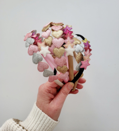 Roze diadeem met sterren