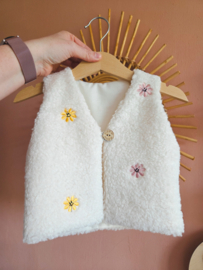 Teddy gilet smiley roze & geel