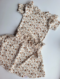 Paperbag rok - bruin bloemetjes