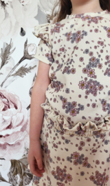Ruffle top - bloem roze & blauw