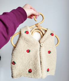 Teddy gilet aardbei
