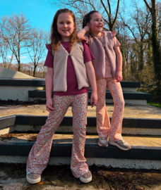 Broekje - trendy bloem fuchsia & oranje