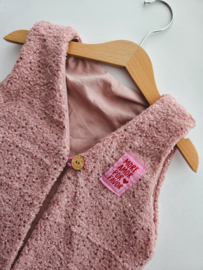 Teddy gilet oud roze pailletten