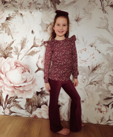 Broekje - rib fluweel burgundy