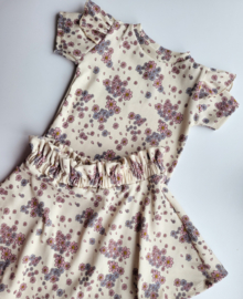 Ruffle top - bloem roze & blauw
