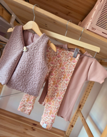 Broekje - rib pastel weidebloem