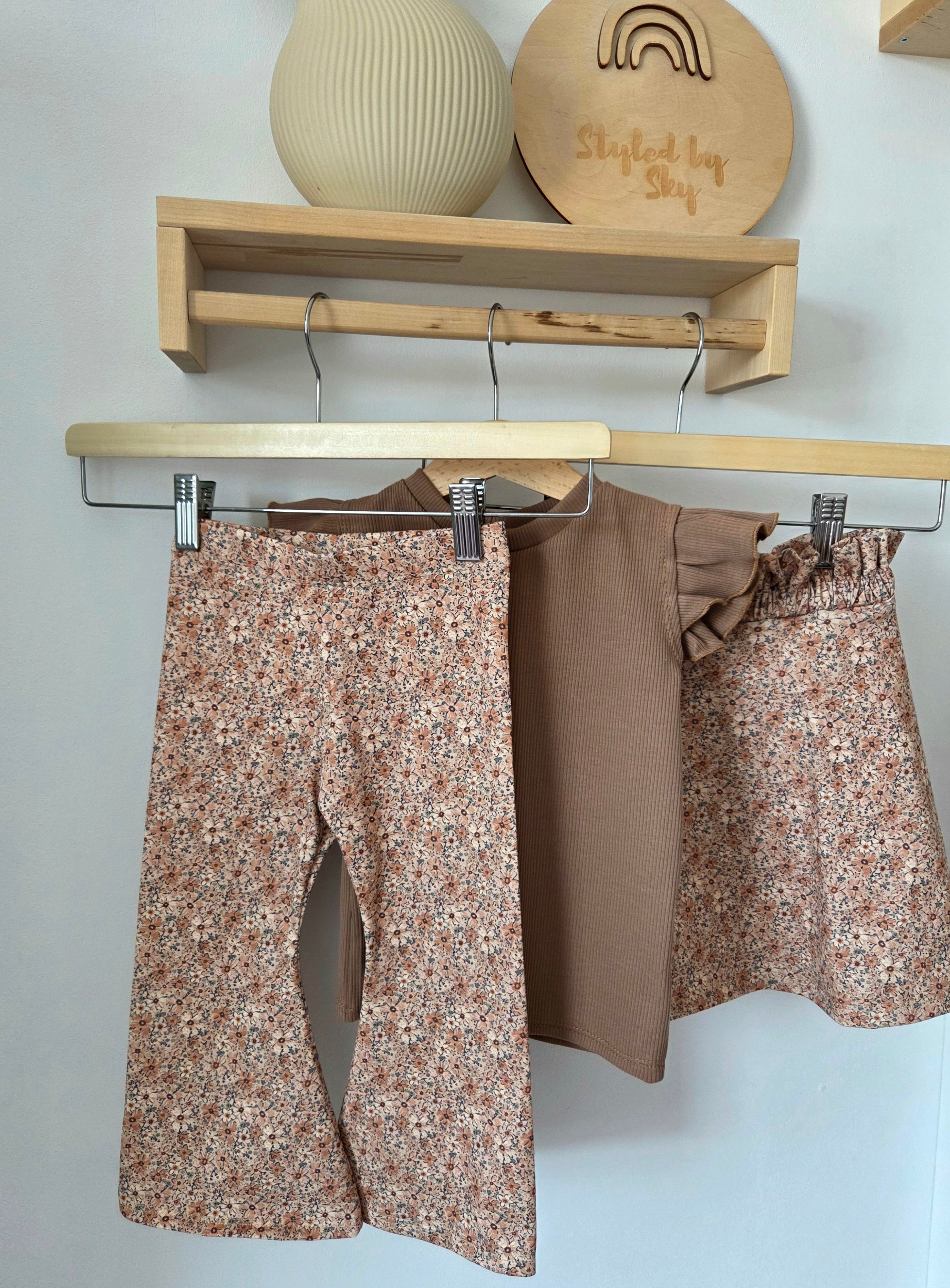 Paperbag rok - cacao bloem