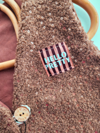 Teddy gilet caramel bruin pailletten