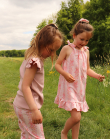 Jurk - roze bloem & strik