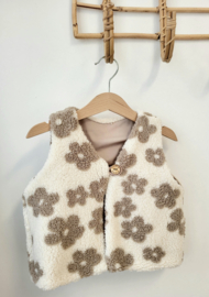 Teddy gilet ecru bloem