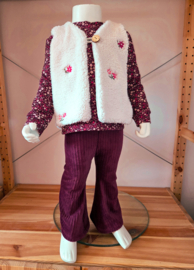 Teddy gilet geborduurde flower