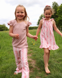 Jurk - roze bloem & strik