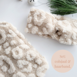 Voordeelset: leopard haarband & colsjaal