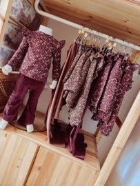 Broekje - rib fluweel burgundy