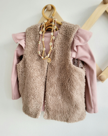 Taupe teddy gilet