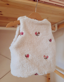 Teddy gilet geborduurde flower