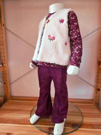 Teddy gilet geborduurde flower