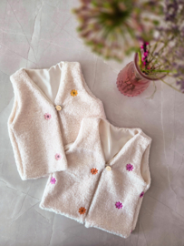 Teddy gilet smiley oranje & roze