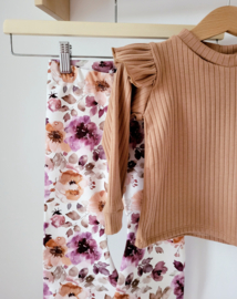 Longsleeve brede rib bruin