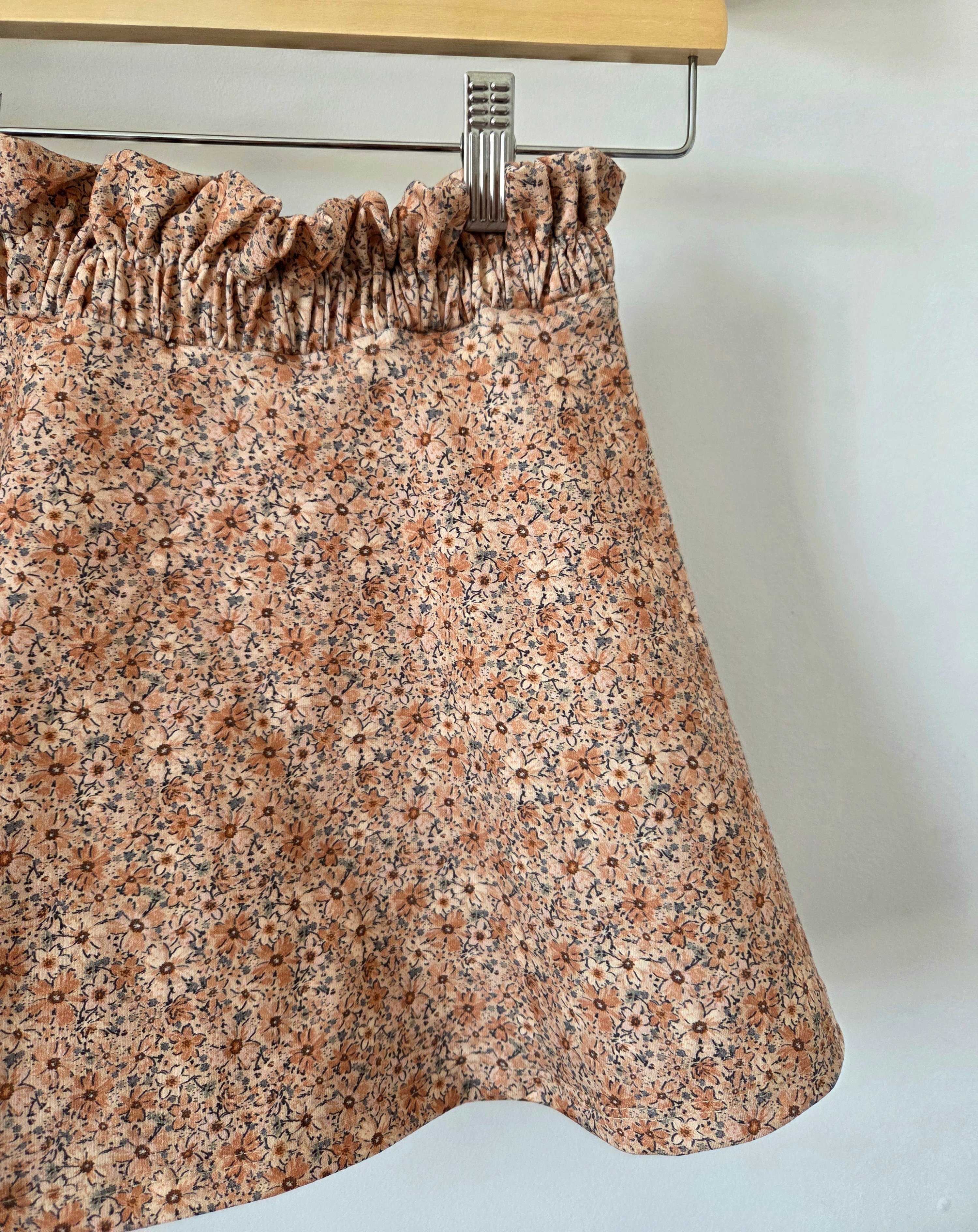 Paperbag rok - cacao bloem