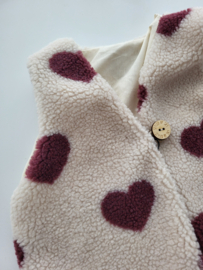Mom gilet hartjes rood