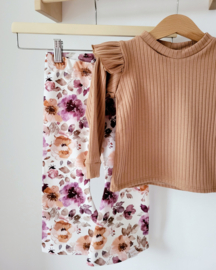 Longsleeve brede rib bruin