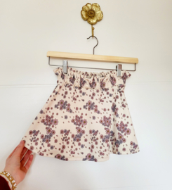 Paperbag rok - bloem roze & blauw