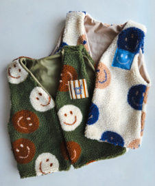 Teddy gilet groen smiley