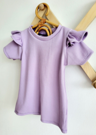 Ruffle top - rib lila maat 74/80