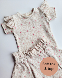 Combi deal: Top & rok - rib hart & bloem