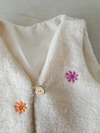 Teddy gilet smiley oranje & roze