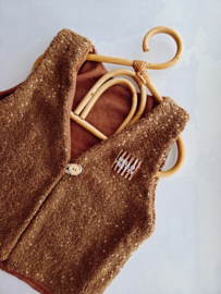 Teddy gilet caramel bruin pailletten
