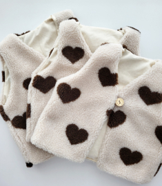 Mom gilet hartjes bruin