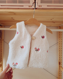 Teddy gilet geborduurde flower