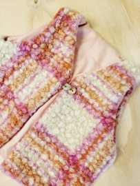 Bouclé gilet roze