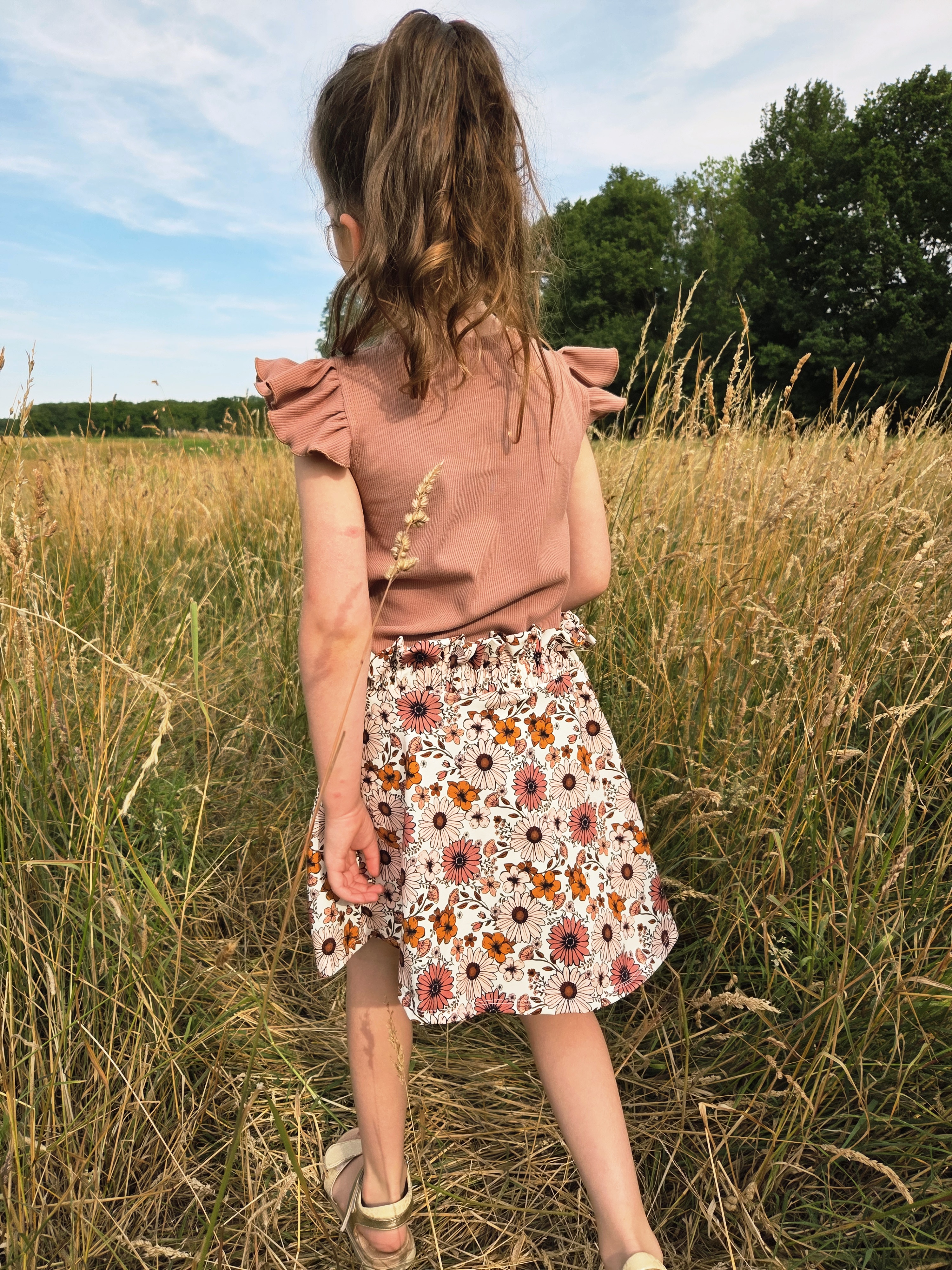 Paperbag rok - vintage daisy