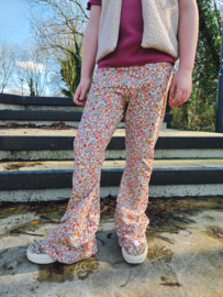 Broekje - trendy bloem fuchsia & oranje