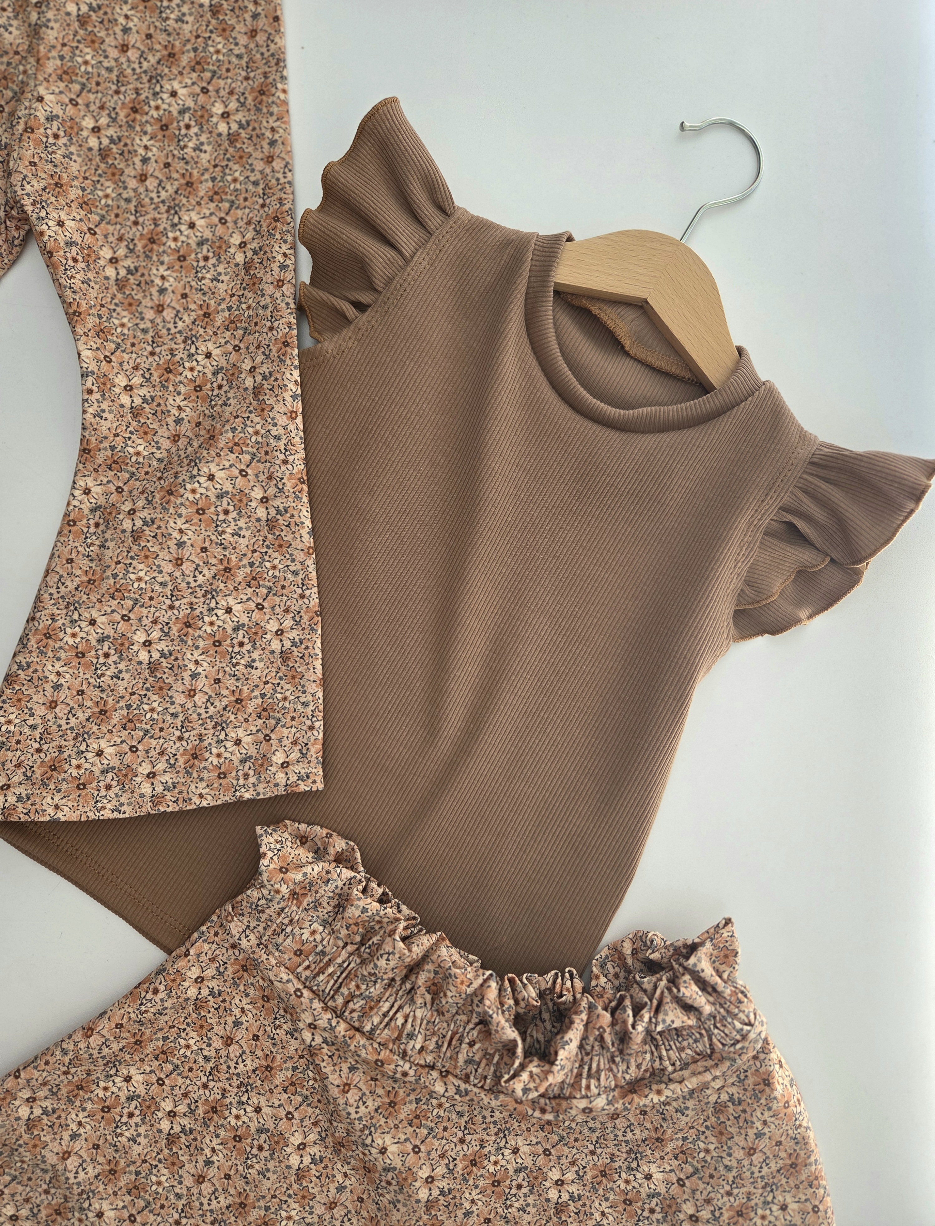 Paperbag rok - cacao bloem