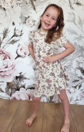 Paperbag rok - bloem roze & blauw