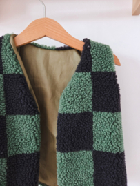 Teddy gilet groen vakken