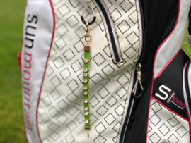 Golf Strokes Zahler aus Leder mit Kristallen - Grün