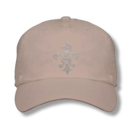 Damen Cap "Titania" Beige - design Lilie (Rhinestones)