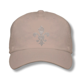 Dames cap "Titania" creme - design lelie van Rhinestones kristallen