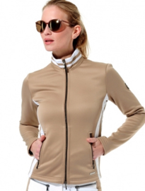 Dames sport jacket MDC Softshell - kleur Walnoot/Wit