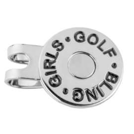 Hatclip "Girls Golf Bling" voor golfbal marker