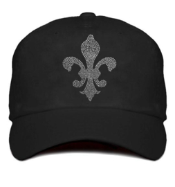 Damen Cap "Titania" Schwartz - design Lilie (Rhinestones)