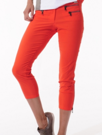 Dames broek MDC Stretch  -  7/8 lengte -  kleur Rood/Oranje