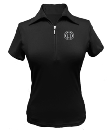 Damen Golfpolo "Titania" Schwarz - design Swarovski LLsport Logo