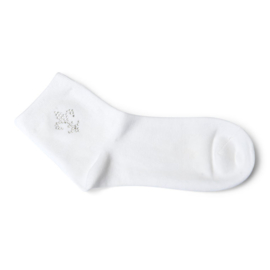 Weissen Damen Golfsocken mit Swarovski Design "Lilie"